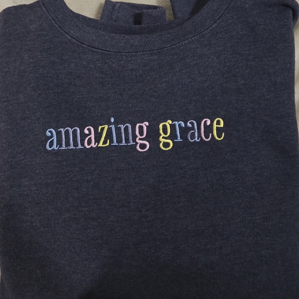 Amazing Grace Women's Navy Sweatshirt